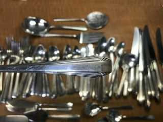 80 Pc Art Deco Reed & Barton Stylist 1932 Silverplated Flatware Service For 6,
