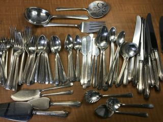80 Pc ART DECO Reed & Barton STYLIST 1932 Silverplated Flatware Service for 6, 2