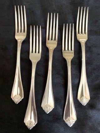 1881 Rogers Oneida Ltd,  1985 King James Flatware - Set Of 5 Dinner Forks 7 - 5/8 "