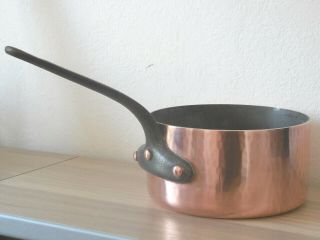 Antique French Copper Pan 6.  25 " Made In France Hammered Thick Copper 2mm