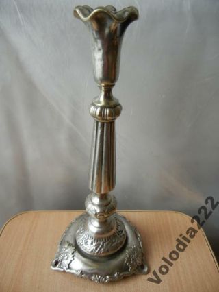 Antique Fraget Silver Plate Candle Candlestick Holders Poland Russia