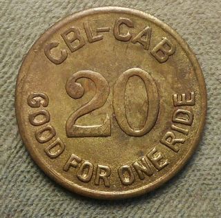 Philippine Islands,  CBL - CAB 1963,  Good For One Ride,  20.  Brass,  21mm, 2