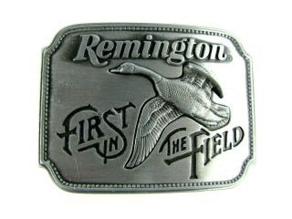 Vintage Remington Arms Belt Buckle 1980 Canada Goose,  First In The Field