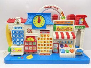 Fisher Price 1994 Electronics Smart Street Learning Center Bank Phone Clock 7660