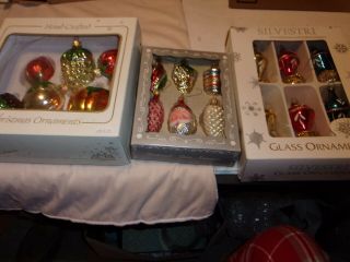 3 Boxes Of,  Vintage,  Glass Christmas Ornaments