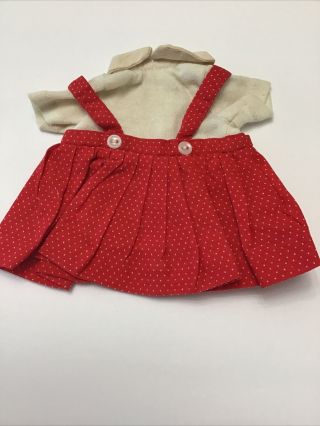 Vintage Madame Alexander Doll Bitsey Tagged Outfit Red White Dress
