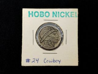Vintage 1936 Hobo Nickel 24 Cowboy Signed By J.  Allen