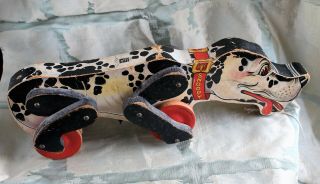 1938 Vintage Fisher Price Painted Wooden Snoopy Dog Pull Toy