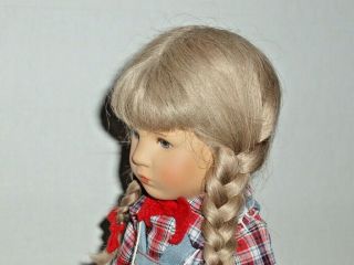 Vintage Kathe Kruse Stoffpuppe Girl Doll 15 inch - Soft Body Plastic Head Germany 3