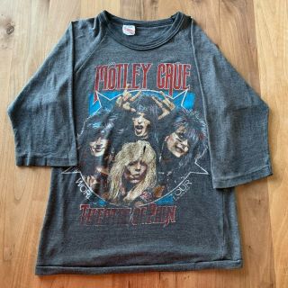 Vintage 1985 Motley Crue Theatre Of Pain World Tour Concert Raglan T - Shirt