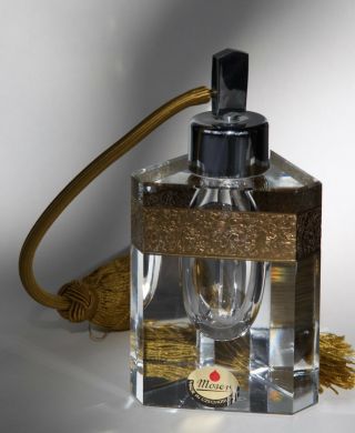 Antique: C.  1910 Moser Karlsbad Atomizer Perfume Bottle W/ Oroplastic Amzonian