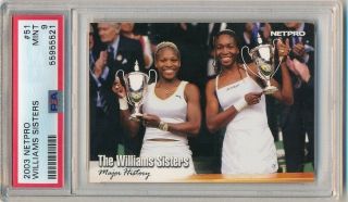 Serena Venus Williams Sisters 2003 Netpro Tennis 51 Rc Rookie Card Psa 9