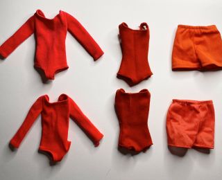 Vintage Mattel Barbie And Ken Red Swimsuits 1960s