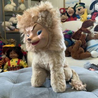 Rare Vintage Rubber Face My Toy Stuffed Plush Lion