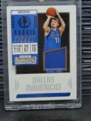 2018 - 19 Contenders Luka Doncic Rookie Ticket Jersey Patch Rtldc Mavericks O797