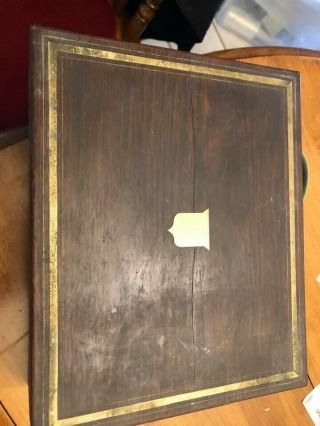 Vintage Antique Wood Portable Travel Writing Lap Desk Box Case