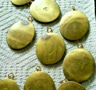 57 Huge Vtg Locket 2 " Brass Gold Oval Etched Large Vintage 1980s As Found