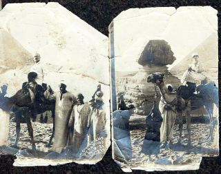 Judaica 2 Antique Photos Of Jewish People Travelling In Egypt,  1921,  Signed