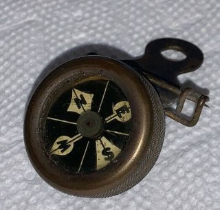 Brass Compass Pin Made By Marbles Gladstone,  In Michigan Usa