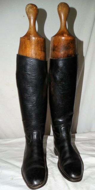 Antique Equestrian Wood Boot Trees & Riding Boots,  Display Or Use,  Collectible.