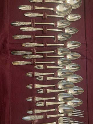 National Silver Co.  Silverplate Service For 8; Rose & Leaf Pattern,  1937 2