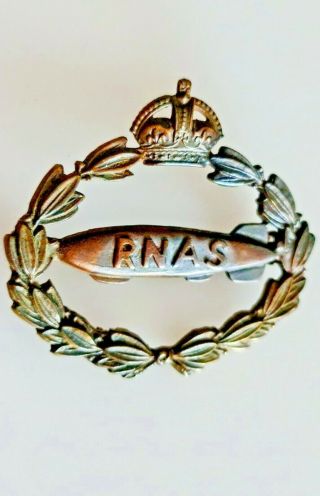 Antique (1911 - 1919) Rare & Ww1 Royal Navy Air Service (rnas) Cap Badge