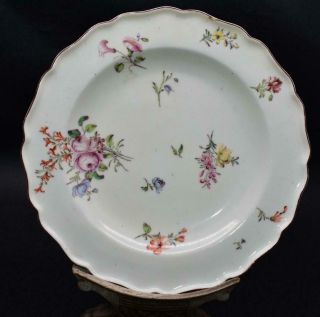 Antique 18thc Chelsea Porcelain Red Anchor Period Plate Circa 1755