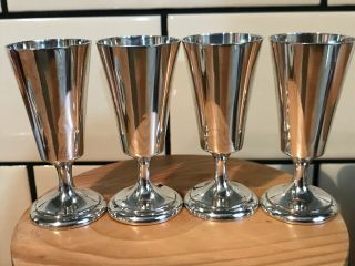 Antique Solid Silver Goblets - Set Of 4: German Made Small,  Shot,  Schnapps 118g