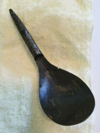 Antique Sheep/goat Horn Spoon Hand Carved In Pacific Nw,  Late 19th C.