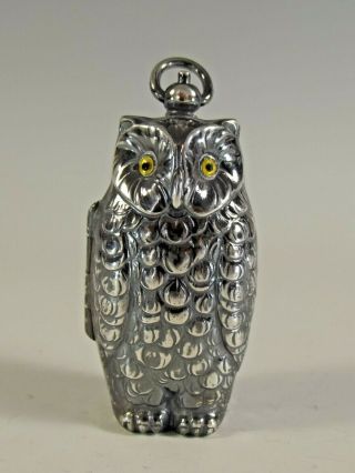 Silver Plate Owl Double Sovereign Case