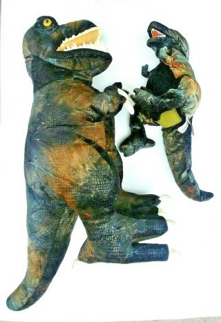 2 Folkmanis T - Rex Dinosaur Hand Puppet Plush Toys Large 31 ,  Medium 23