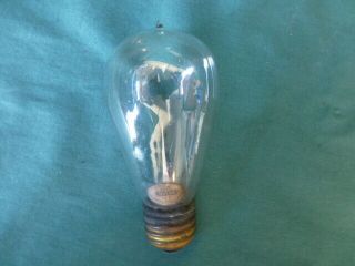 Antique Edison Light Bulb With Paper Label