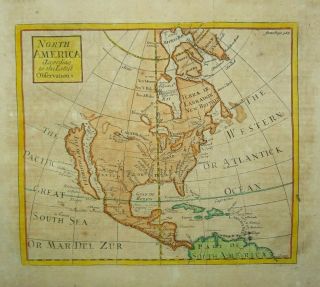 Antique Map Of North America By John Senex 1737