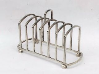 Antique Solid Silver 6 - Hole Toast Rack,  1921 - Martin Hall & Co