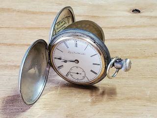 Elgin Fahys Monarch Coin Silver Pocket Watch Vtg Old Mayfield Ky Estate Antique