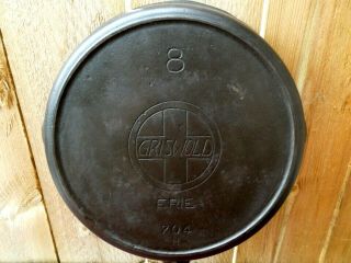 Vintage Griswold Erie Cast Iron 8 Large Slant Logo Skillet 704h W/ Heat Ring