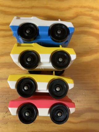 Vintage Fisher Price Little People Cars Rare Pink Blue Yellow