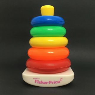 Vintage Fisher Price Rock A Stack 627 Stacking Ring Toy Nursery Decor