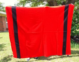 Antique Hudson Bay Blanket Red And Black 4 Point Wool Blanket