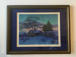 Maxfield Parrish,  A Day “afterglow” 1947 Antique Arts And Crafts Frame