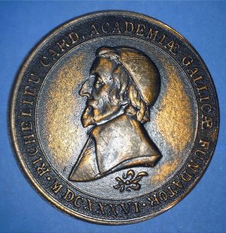 Undated France Cardinal Richelieu Cliche Uniface Medal Bronze Alloy - 14746873