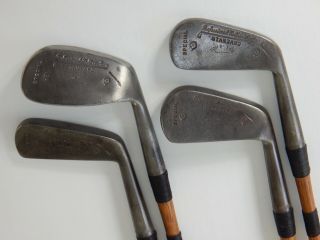 Antique Restored Tom Black 4 - Piece (2,  5,  8,  9) Wood Shaft Golf Club Iron Set 1920s