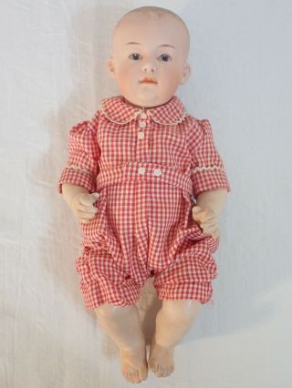Antique Gebruder Heubach Bisque Head 6896 Germany Baby Boy 11 1/2 " Doll