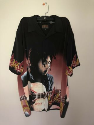 Vintage Single Stitched Bob Marley Button Up T - Shirt.  Size Xl