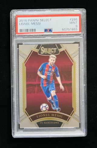2016 - 17 Panini Select Lionel Messi Field Level Card 286 Psa 9 Barcelona