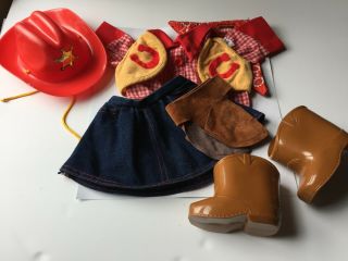 Vintage Cabbage Patch Kids Cbk Cowboy Outfit Hat Boots Clothes Cowgirl Complete