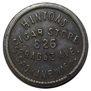 Washington State Trade Token - Hintons Cigar Store 5¢,  Spokane Wa,  Unlisted