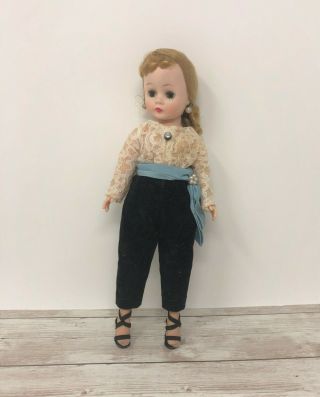 Vintage Cissy Doll Madame Alexander Blonde Toreador Pants 1957 Blue Sash Mme 9 "