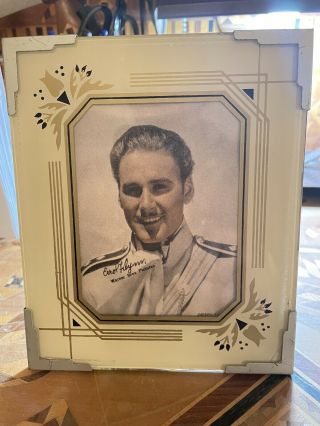 Art Deco Reverse Painted Picture Of Errol Flynn
