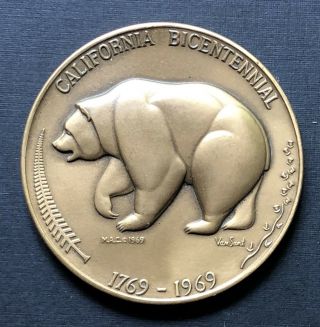 1969 California Bicentennial The Golden Land Large Medallic Art Co Maco Bronze